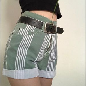 NEW vintage PEPE shorts, white and green stripes